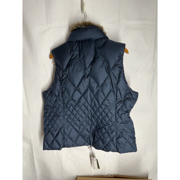 Eddie Bauer NWT Navy Blue Premium Goose Down Vest Women's XL - Picture 5 of 5